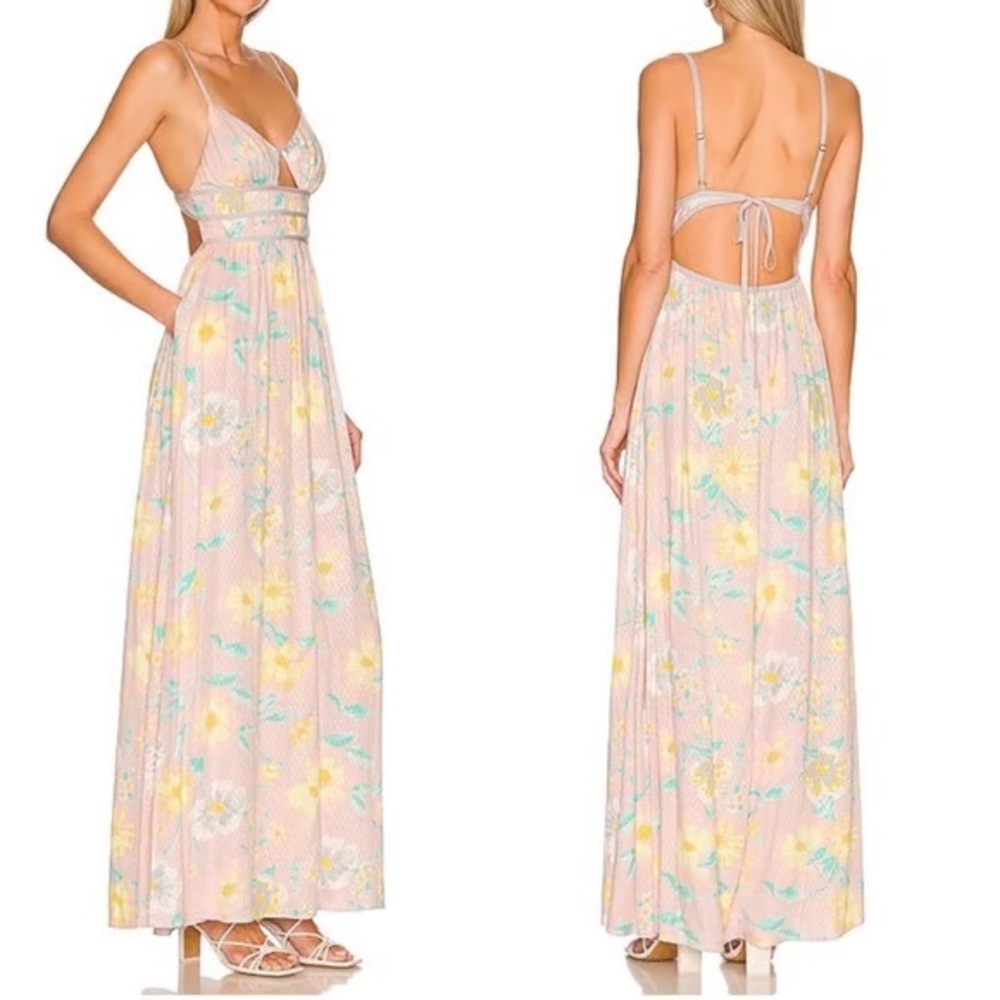 Free People Wisteria Maxi Floral Pastel Maxi Dress - Small - Picture 5 of 11